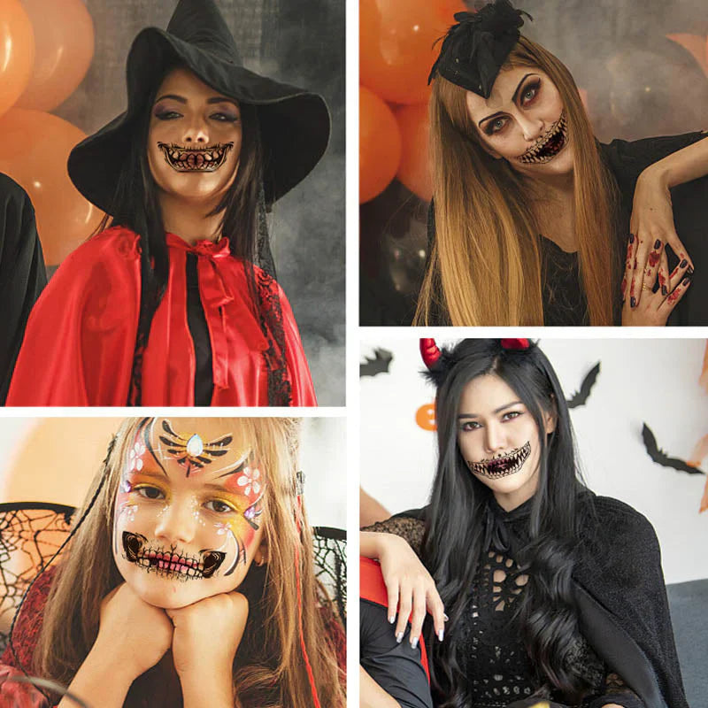 Tattoos Blague D' Halloween - 10 Autocollants Temporaires D' Épouvante