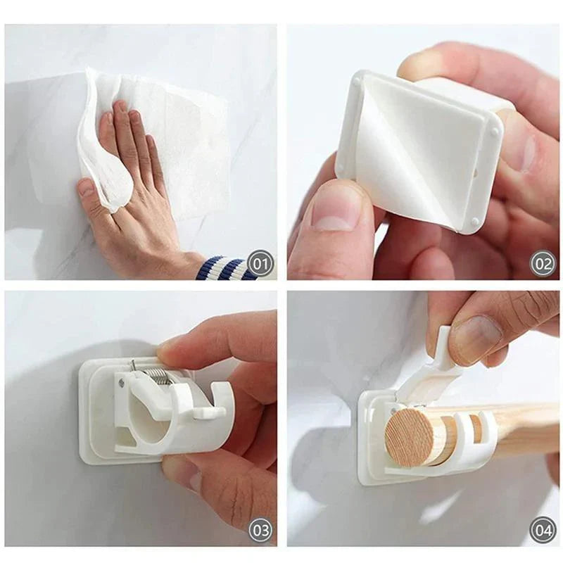 Porte-tringles à Rideaux Autocollants - Simple, Stable & sans Clou