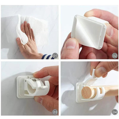 Porte-tringles à Rideaux Autocollants - Simple, Stable & sans Clou
