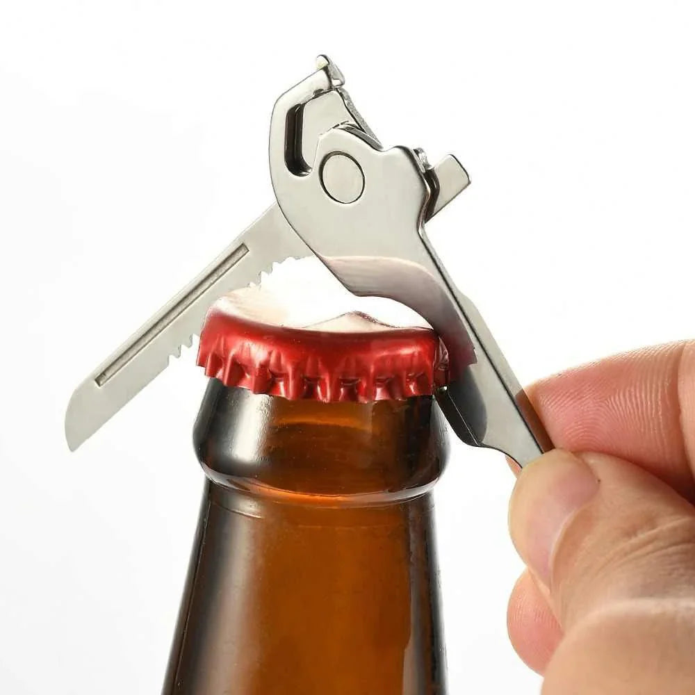 Mini-outil 6 en 1 Porte-clés en Acier Inoxydable