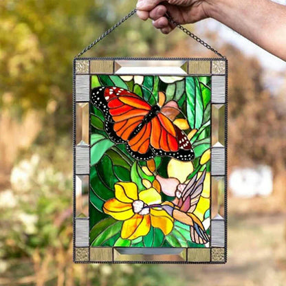 Pendentifs Oiseaux en Verre Coloré pour Décoration de Fenêtre
