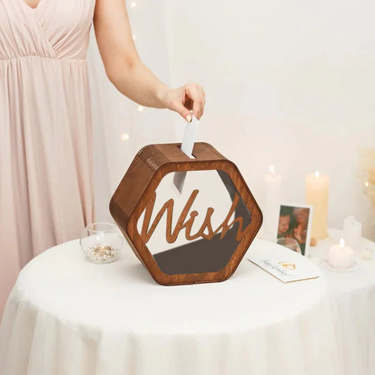 Coffret Cadeau de Mariage Personnalisé au Design Hexagonal