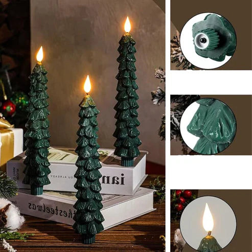 Bougies Festives Led en Forme de Sapin