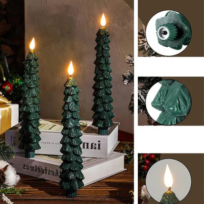 Bougies Festives Led en Forme de Sapin