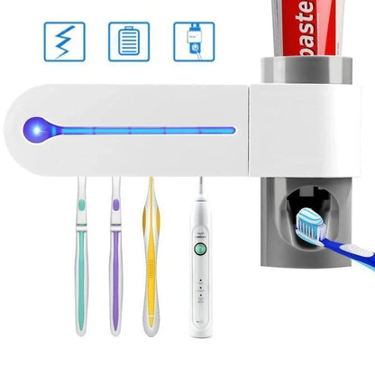 2 -en-1 Porte-brosse à Dents avec Fonction Désinfectante