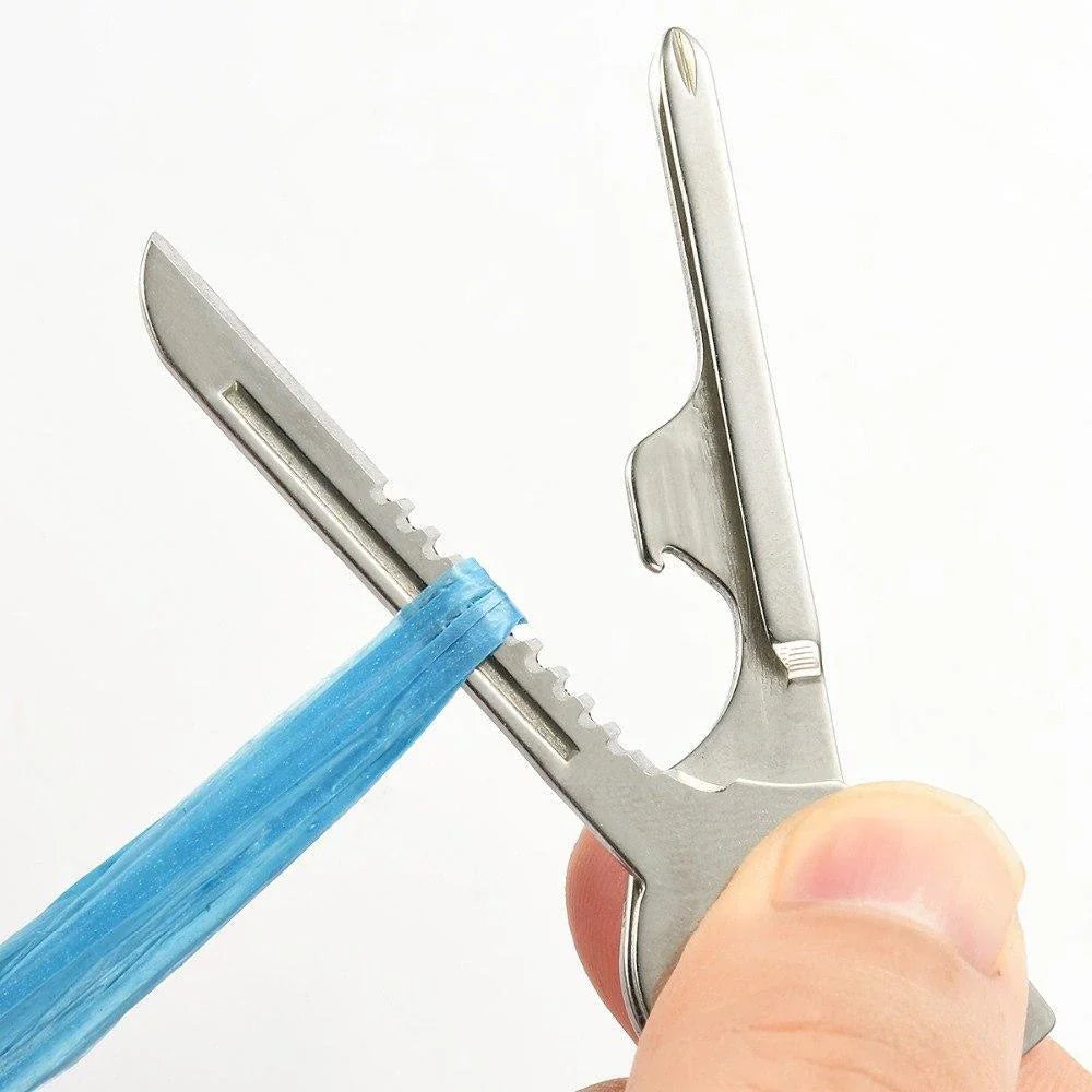 Mini-outil 6 en 1 Porte-clés en Acier Inoxydable