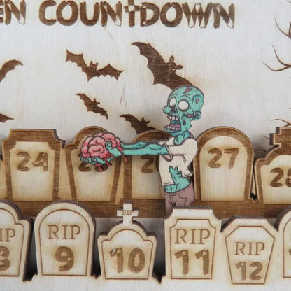 Calendrier du Compte à Rebours D' Halloween en Bois