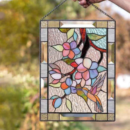 Pendentifs Oiseaux en Verre Coloré pour Décoration de Fenêtre