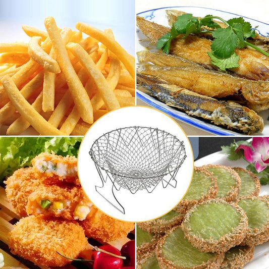 Passoire de Cuisine Pliable en Acier Inoxydable