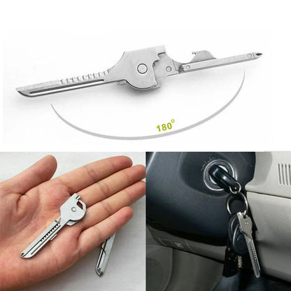 Mini-outil 6 en 1 Porte-clés en Acier Inoxydable