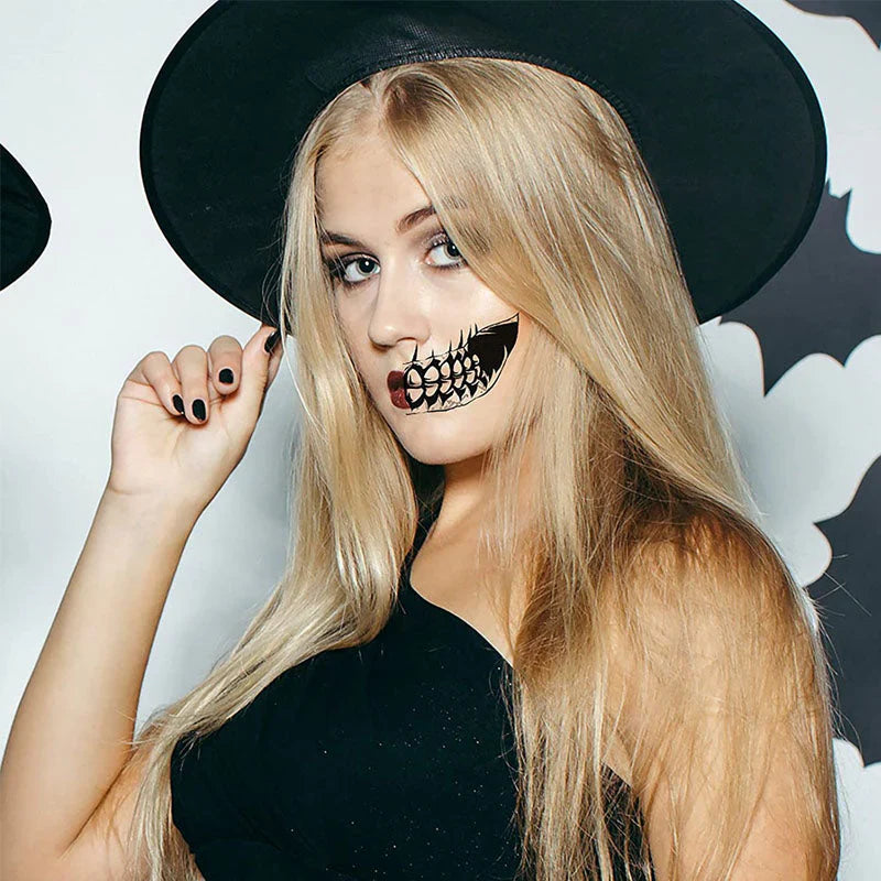 Tattoos Blague D' Halloween - 10 Autocollants Temporaires D' Épouvante