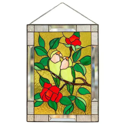 Pendentifs Oiseaux en Verre Coloré pour Décoration de Fenêtre