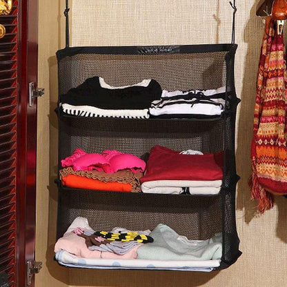 Sac de Rangement Pliable 3 en 1 avec Crochet - Organisateur de Penderie Polyvalent pour les Voyages et la Maison