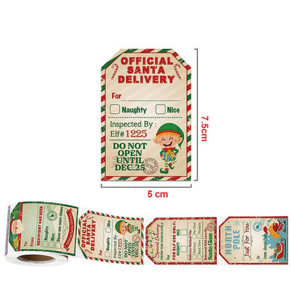 Rouleau D' Autocollants Cadeaux de Noël (200 Pièces)