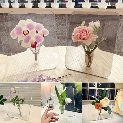Elégant Vase Cadre Photo en Acrylique - une Décoration Élégante pour chaque Maison!