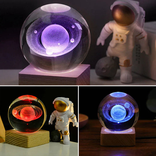 Etoileseclat - Boule de Cristal 3d avec Lumière Led