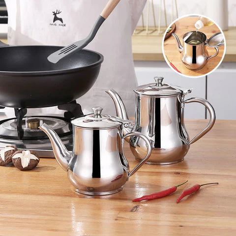 Huilier en Acier Inoxydable avec Passoire - Cuisine Propre et Durable!