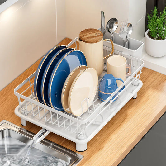 Support à Vaisselle Compact - avec Système D' Évacuation de L' Eau