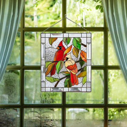 Pendentifs Oiseaux en Verre Coloré pour Décoration de Fenêtre