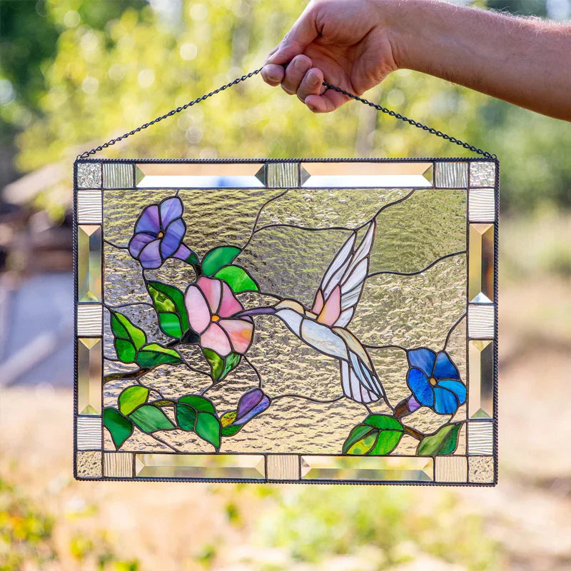 Pendentifs Oiseaux en Verre Coloré pour Décoration de Fenêtre