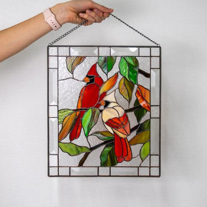 Pendentifs Oiseaux en Verre Coloré pour Décoration de Fenêtre