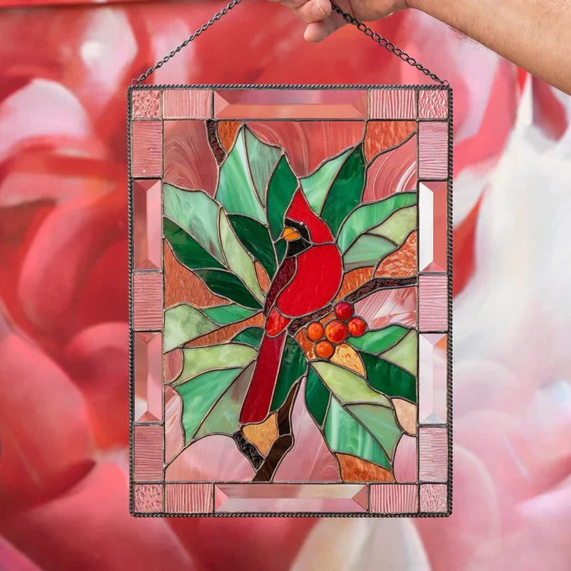 Pendentifs Oiseaux en Verre Coloré pour Décoration de Fenêtre
