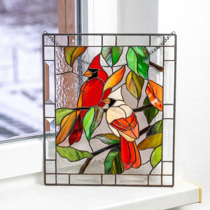 Pendentifs Oiseaux en Verre Coloré pour Décoration de Fenêtre