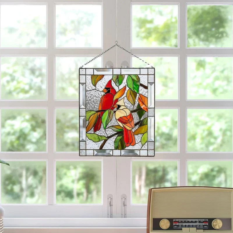 Pendentifs Oiseaux en Verre Coloré pour Décoration de Fenêtre