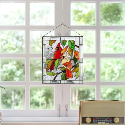 Pendentifs Oiseaux en Verre Coloré pour Décoration de Fenêtre