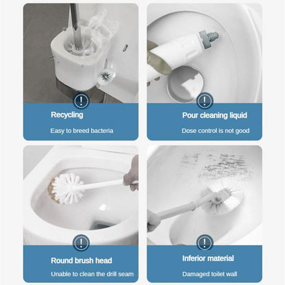 Brosse à Toilettes Jetable avec Têtes de Recharge