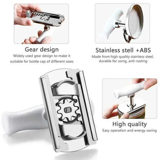 Ouvre-boîte Universel en Acier Inoxydable - Réglable pour S' Adapter à Toutes les Tailles!