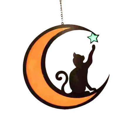 Chat de Lune Déco de Fenêtre - L' Élégance Magique pour Ta Maison!