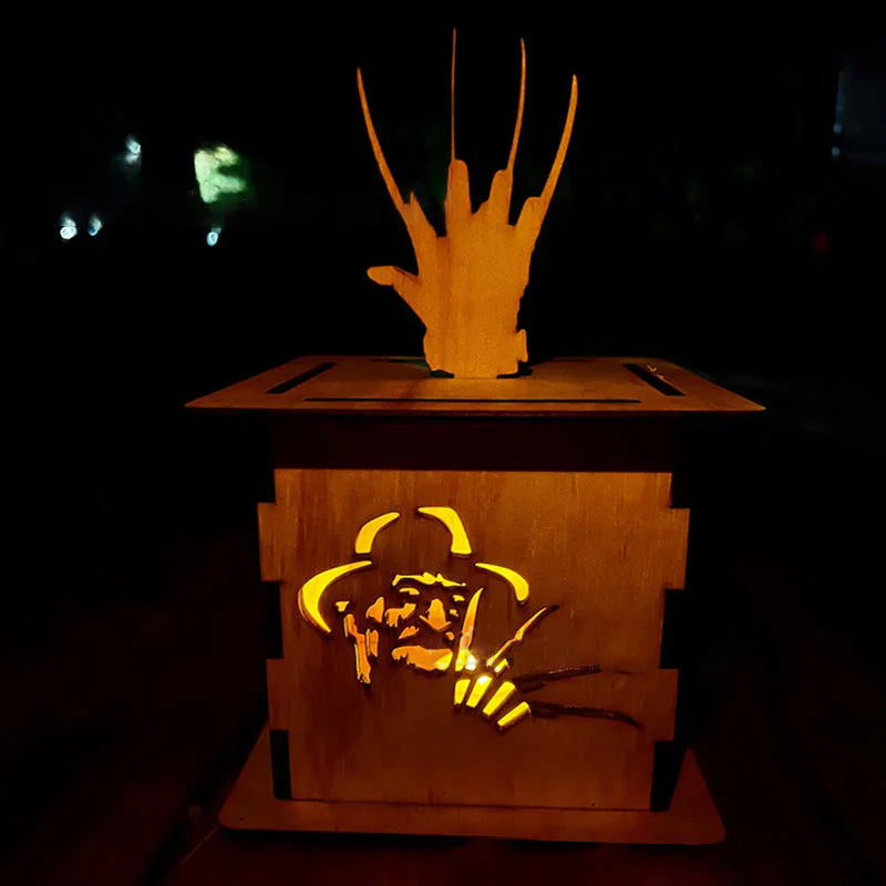 Gruseljack - Lanterne en Bois pour une Déco D' Halloween Effrayante