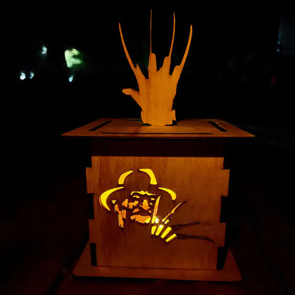 Gruseljack - Lanterne en Bois pour une Déco D' Halloween Effrayante