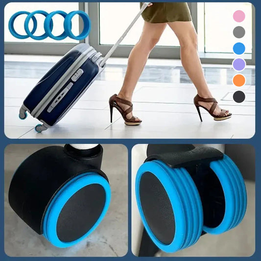 Housses de Protection en Silicone pour Roulettes de Valises - Protection & Réduction du Bruit