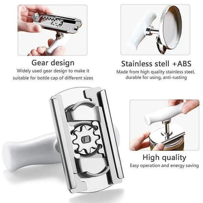 Flexidreh - Ouvre-verre et Ouvre-boîte Réglable en Acier Inoxydable