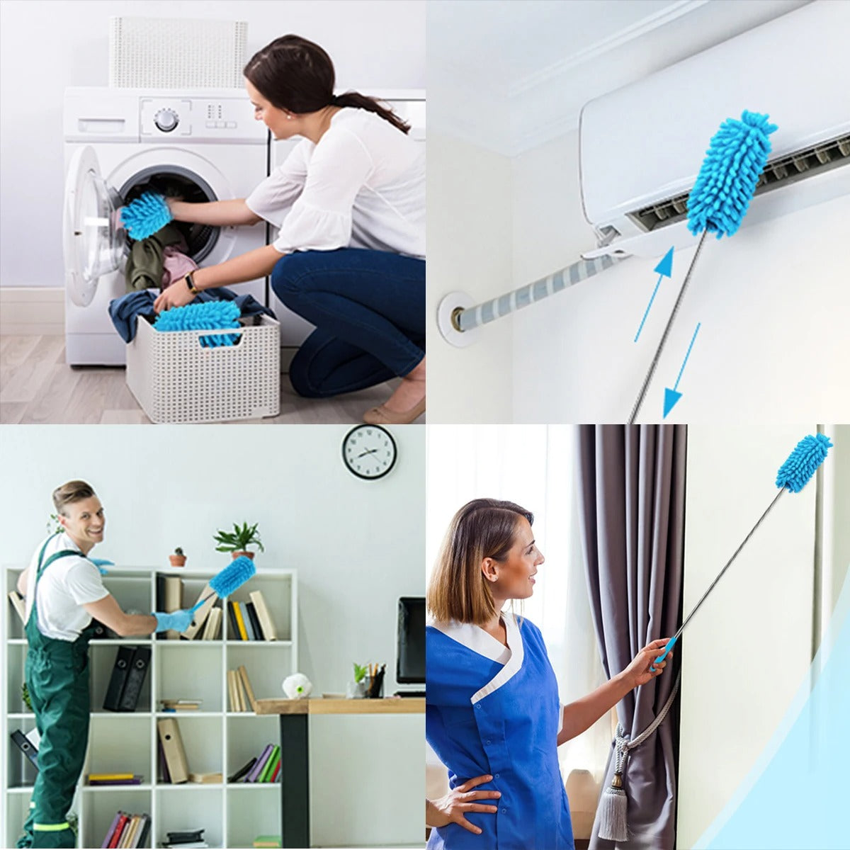 Nettoyeur Flexible pour Ventilateur de Plafond - sans Poussière et sans Effort