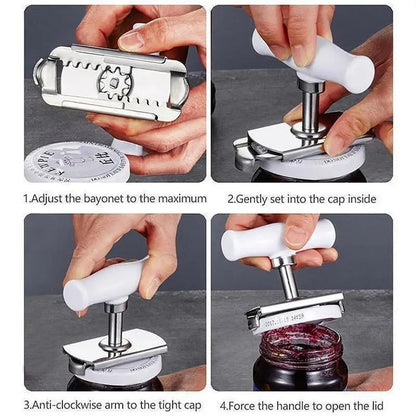 Flexidreh - Ouvre-verre et Ouvre-boîte Réglable en Acier Inoxydable