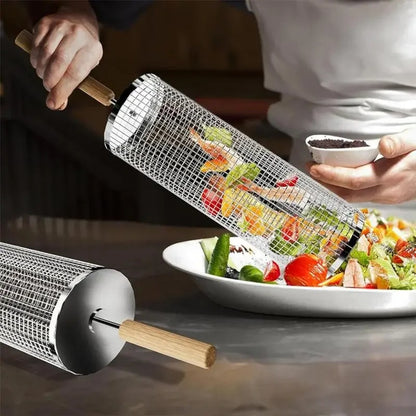 Cage de Gril Rotative en Acier Inoxydable