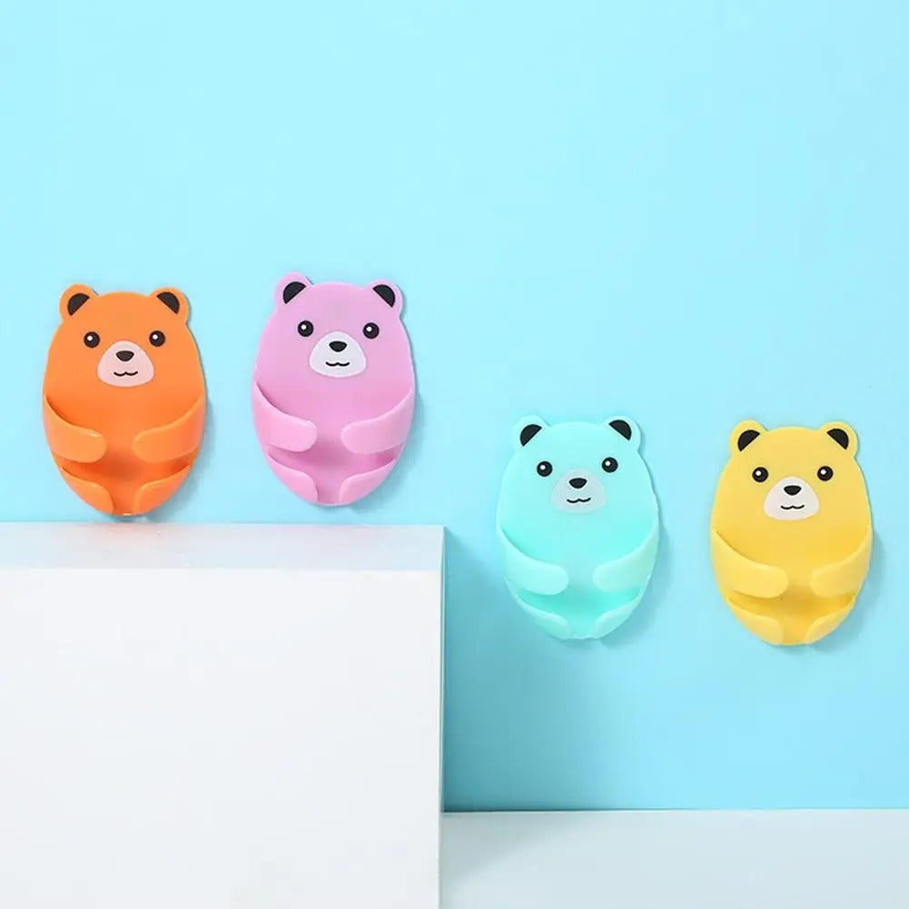 Crochets Muraux Autocollants en Forme D' Ours - Pratiques & Mignons!