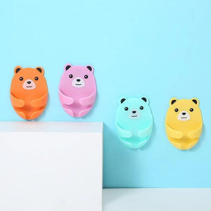 Crochets Muraux Autocollants en Forme D' Ours - Pratiques & Mignons!