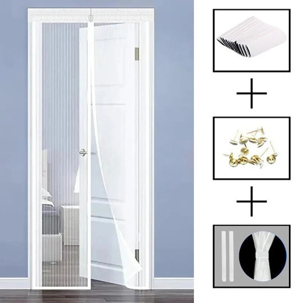 Protection Anti-moustiques Rideau de Porte en Filet Magnétique