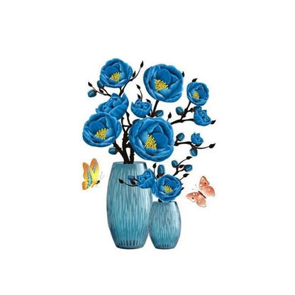 Set de Tatouages Muraux 3d de Fleurs - Bricolage Vase de Plantes